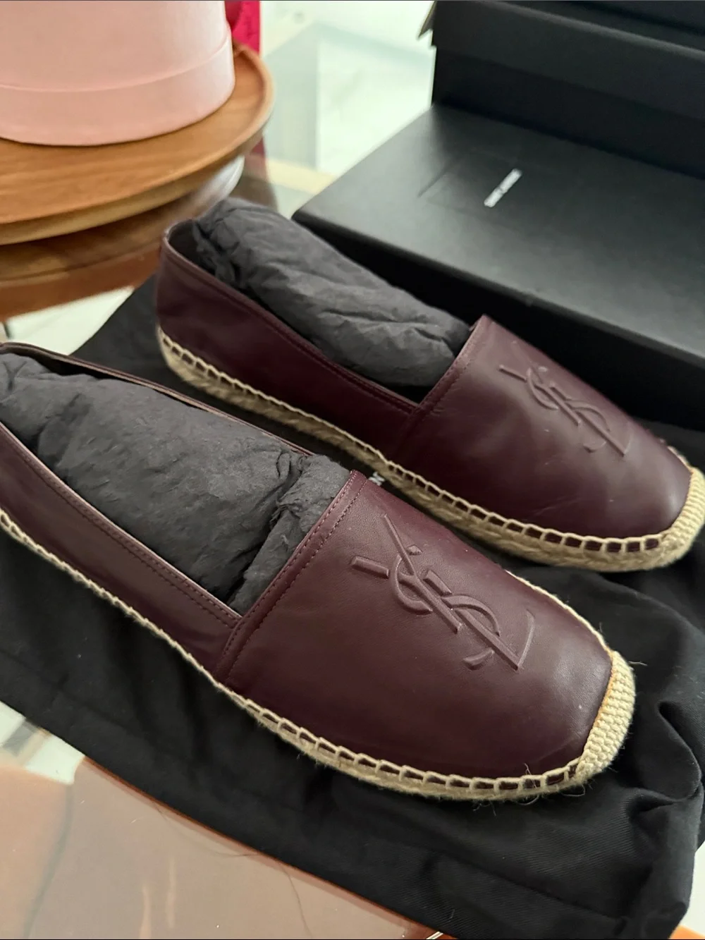 Saint Laurent Barolo Nappa vendome Leather Espadrilles  size 38